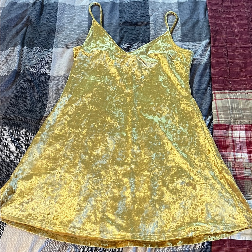 Forever 21 Gold Velvet Dress